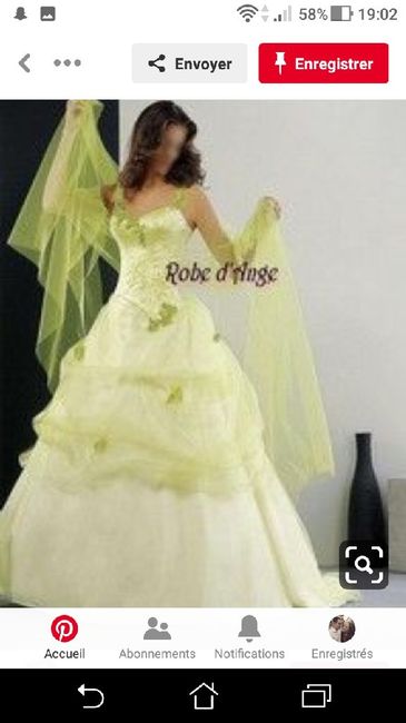 Robe de mariée verte ou touche de vert. - 3