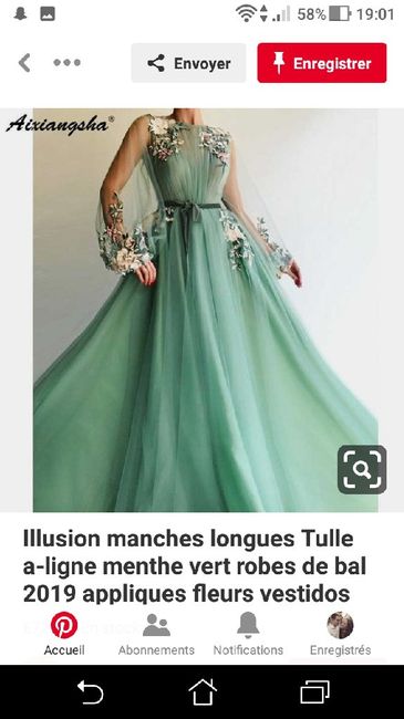 Robe de mariée verte ou touche de vert. - 5
