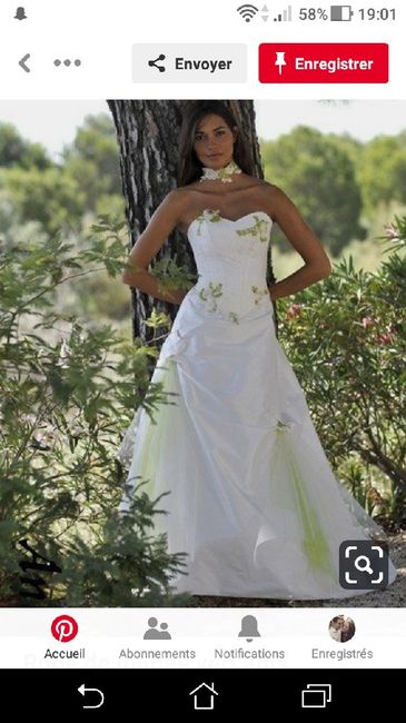 Robe de mariée verte ou touche de vert. - 8