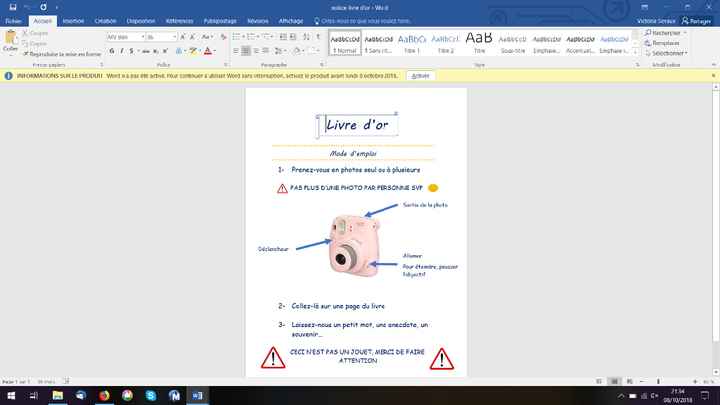 consignes livre d'or