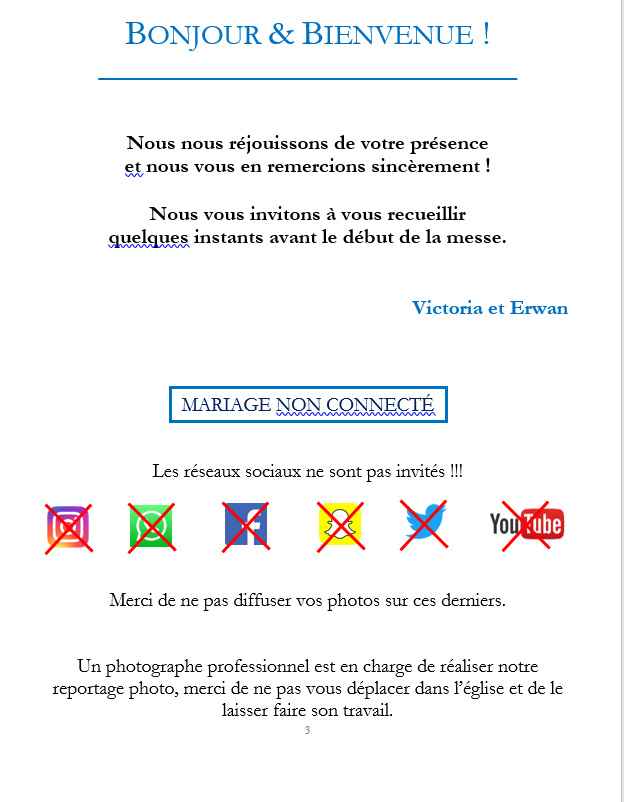 annonce du livret de messe