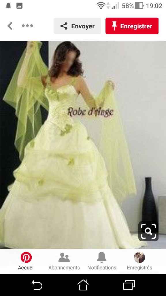 Robe de mariée verte ou touche de vert. - 3