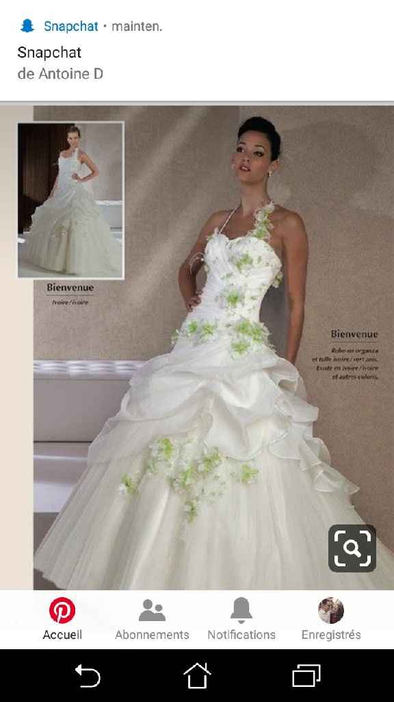 Robe de mariée verte ou touche de vert. - 6