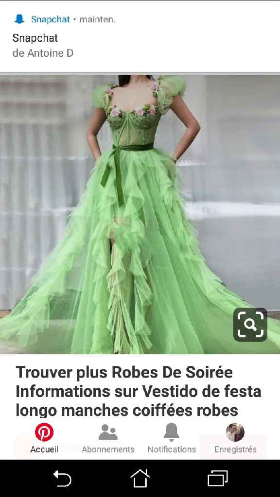 Robe de mariée verte ou touche de vert. - 7