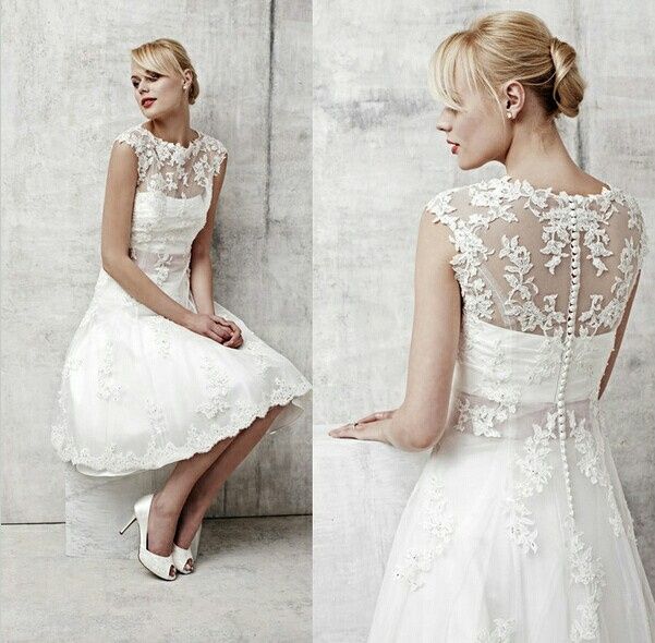 Robe de mariée courte champagne - 7