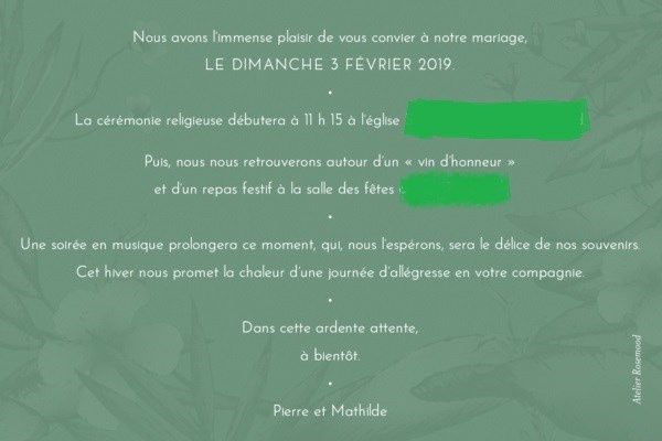 verso Faire part