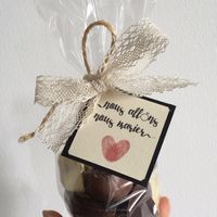 Petits chocolats pour annoncer nos fiançailles