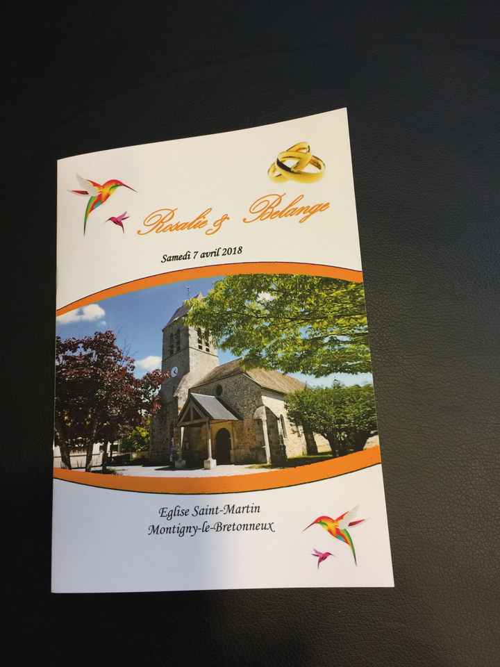 Plan de table et livret messe enfin arrivés - 2