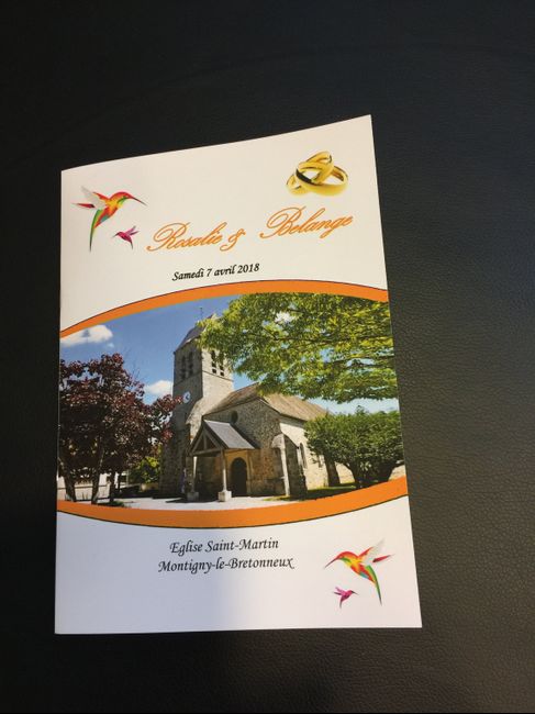 Plan de table et livret messe enfin arrivés - 2
