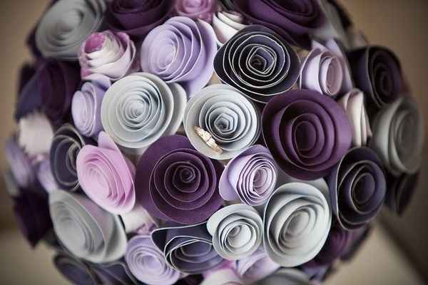 Bouquet papier violet/mauve