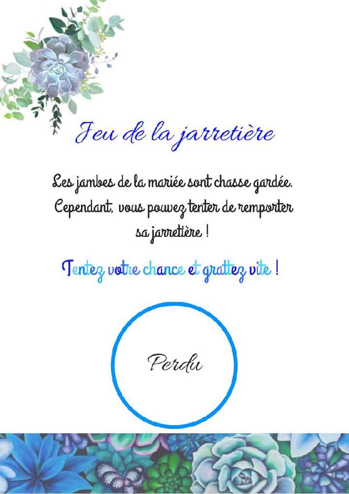 Jeu de la jarretière Carte à gratter diy - 1