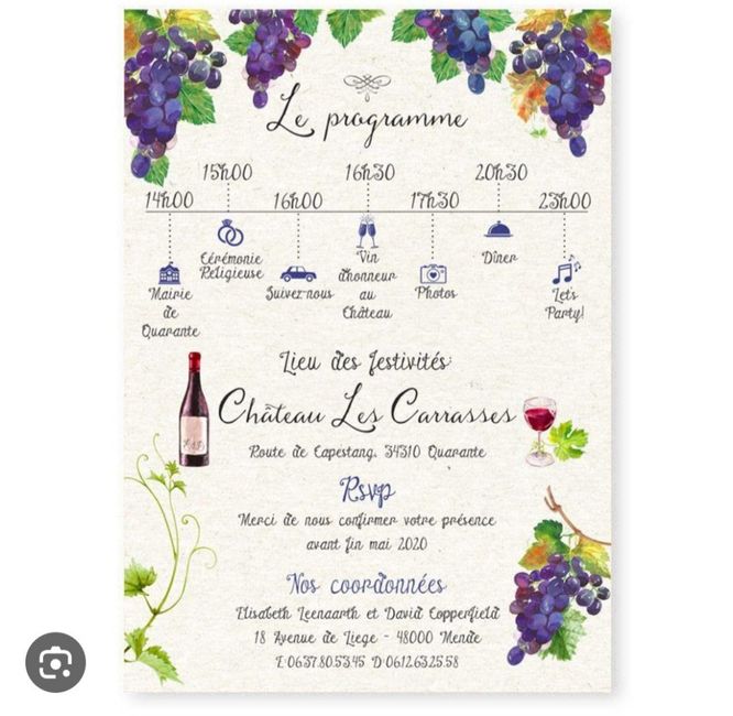 Idée de faire-part fait main sur le thème du vin 15