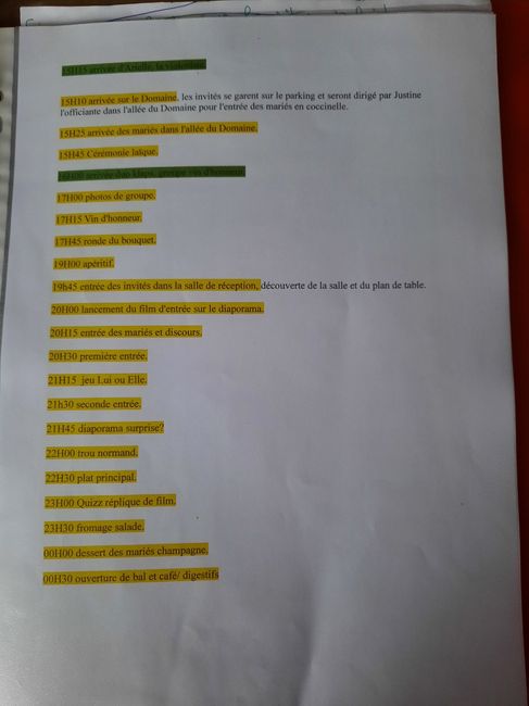 Programme du Jour j - 2