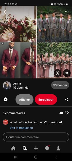 Quel thème pourrait découler d'un costume rouge bordeaux du marié ? 7