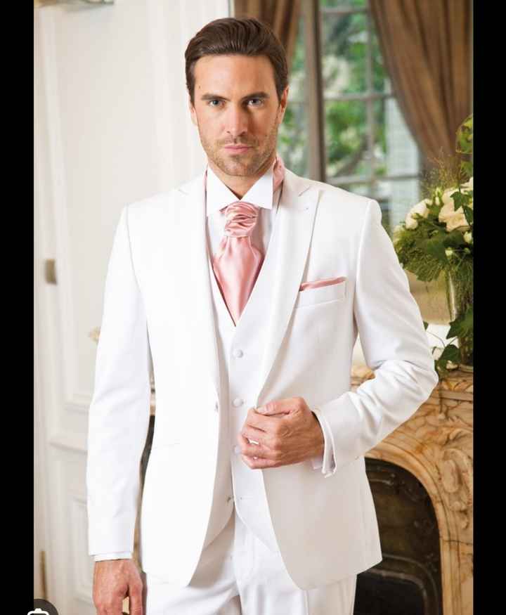 Couleur Lavalliere/ cravate avec costume blanc - 2