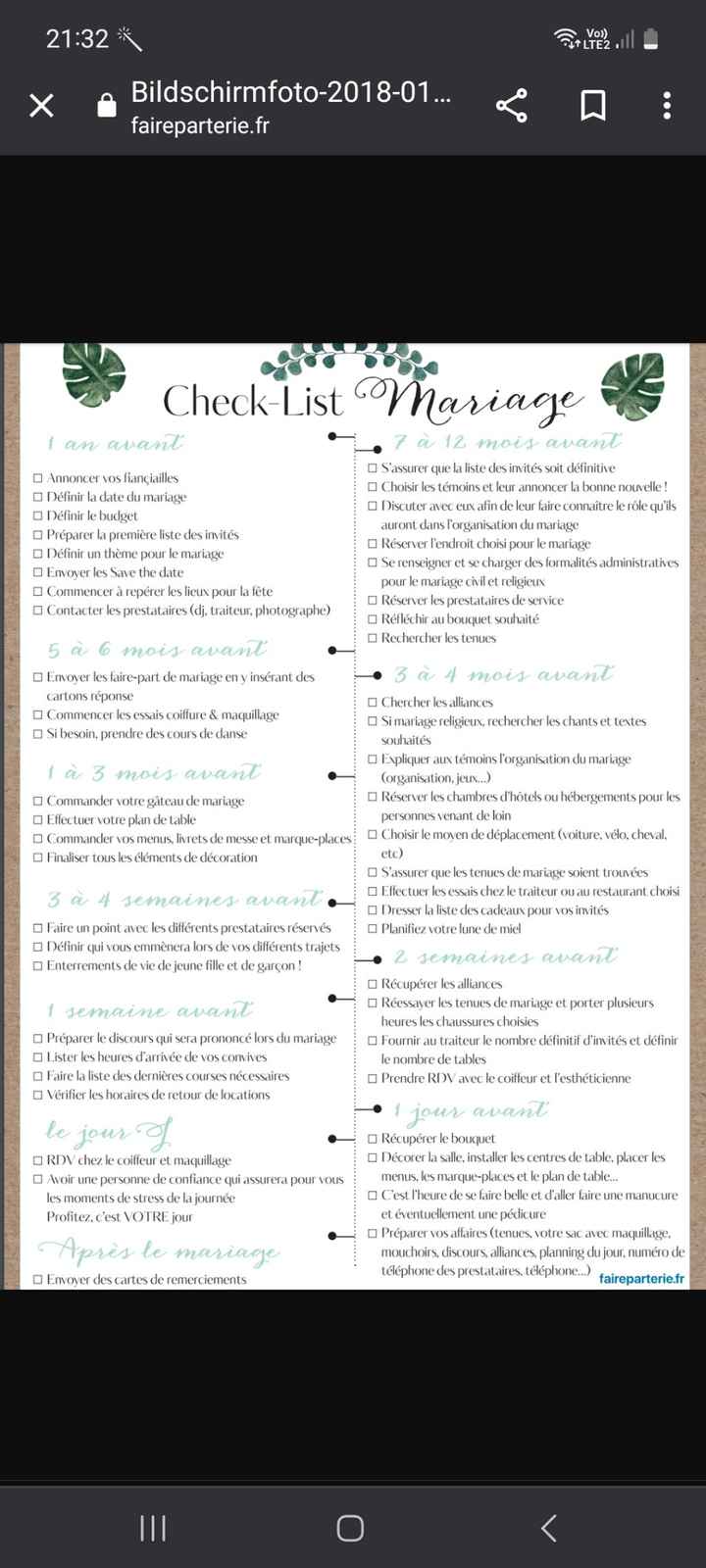 Organisation mariage - 1