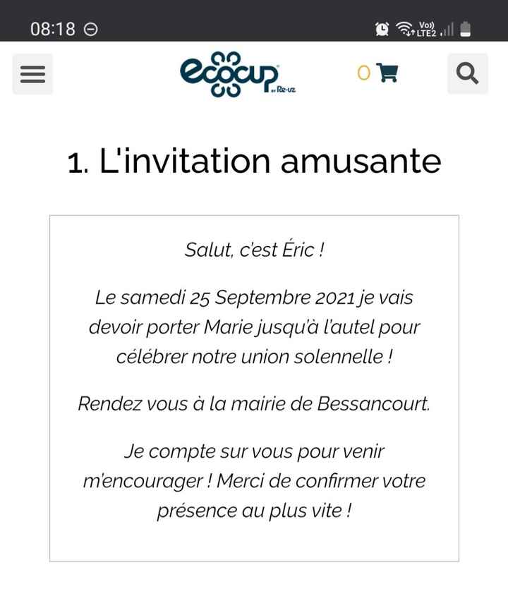 Invitation par sms - 1