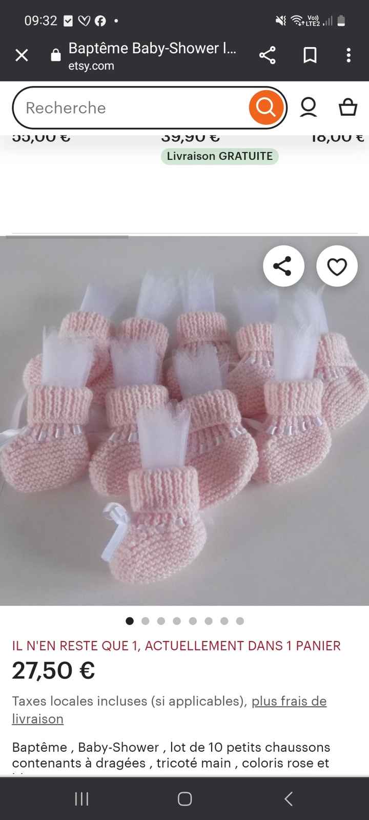 Coût de revient biberons dragées rebond mariage/bapteme - 1