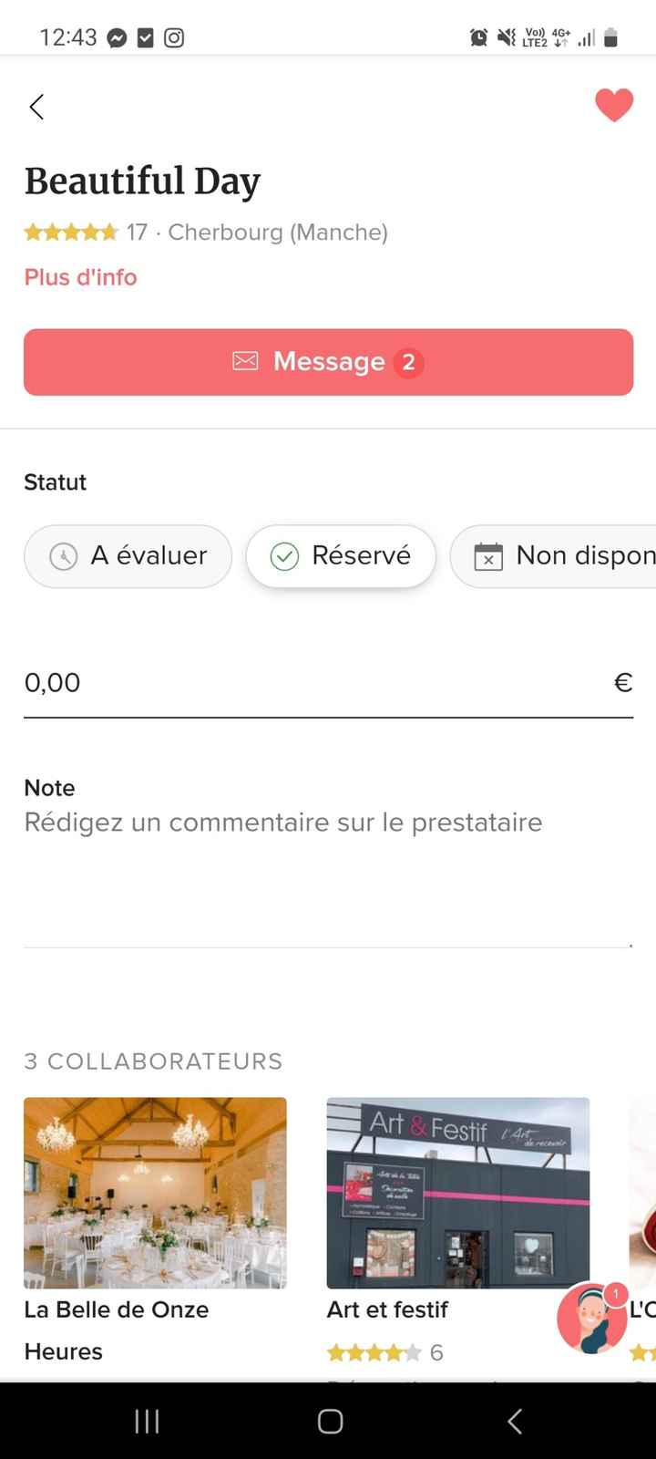 Messages prestataires - 1
