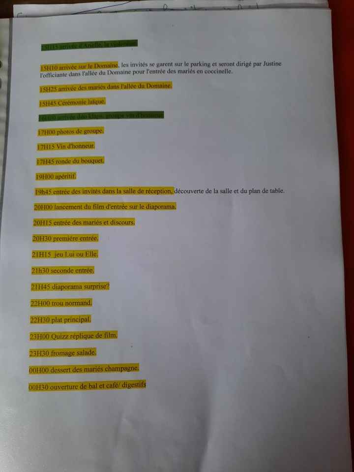 Programme du Jour j - 2