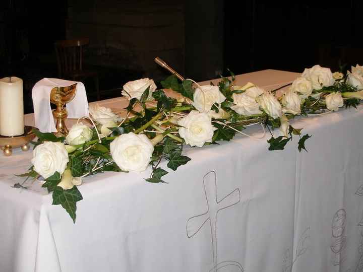 Fleurs pour le dessus de l'autel