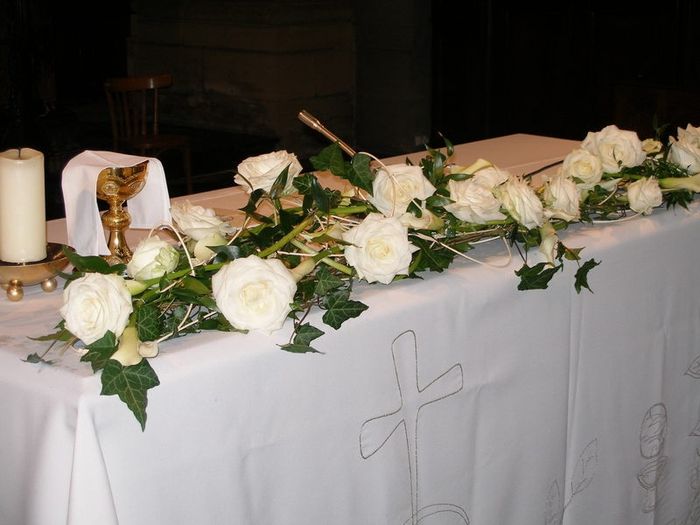 Fleurs pour le dessus de l'autel