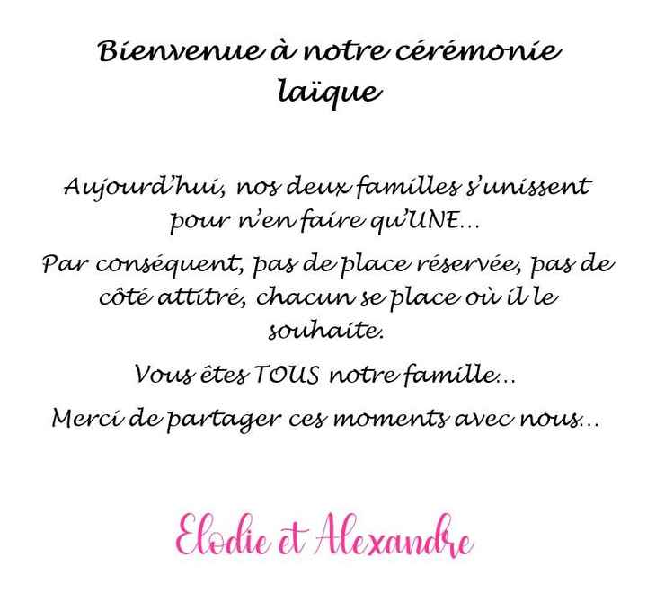 Phrase d accueil pour la cérémonie laïque - 1