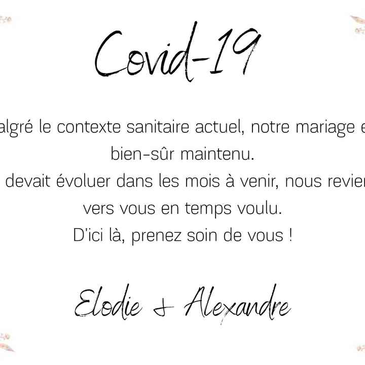 Faire part et covid - 1