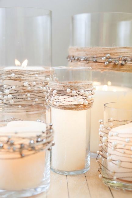 bougie ficelle et perle