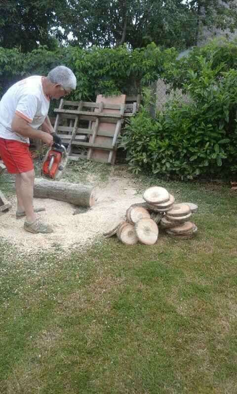 Rondin de bois pour centre de table - 1