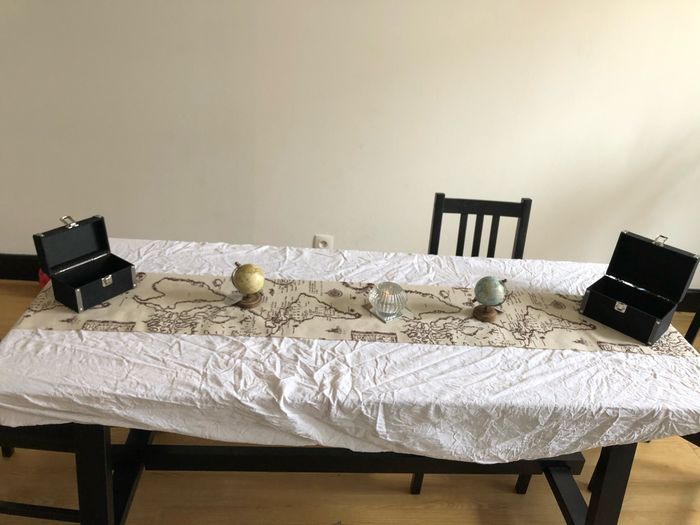 Notre centre de table thème voyage 4