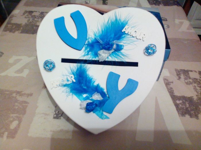urne turquoise et blanc