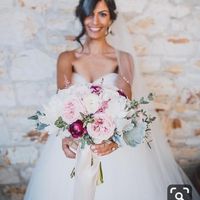 tissu autour bouquet mariée