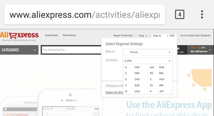 Aliexpress en €