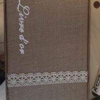  Je cherche un livre d'or avec de la dentelle et toile de jute - 1