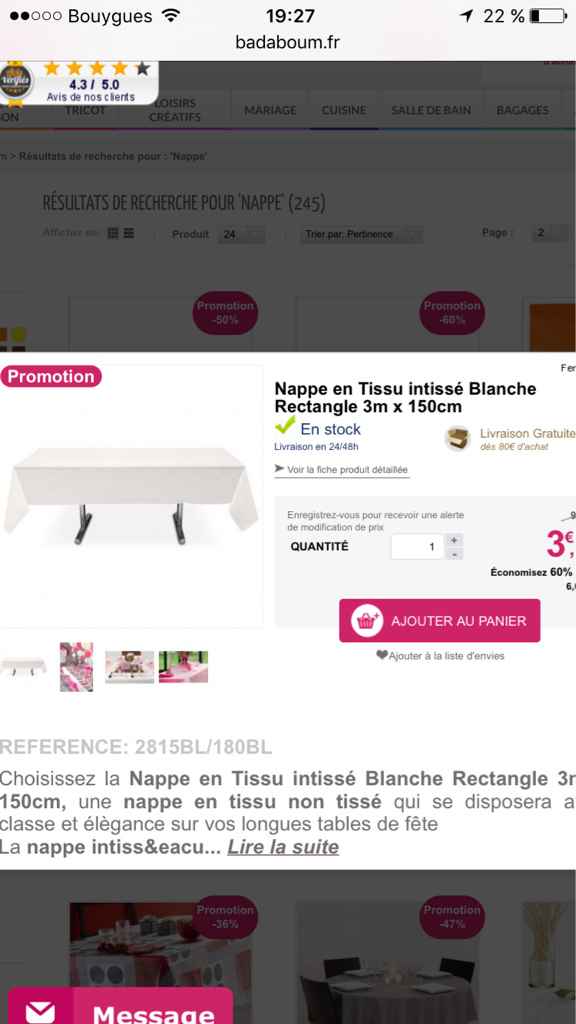 Aide nappes intissé !! badaboum ! - 1