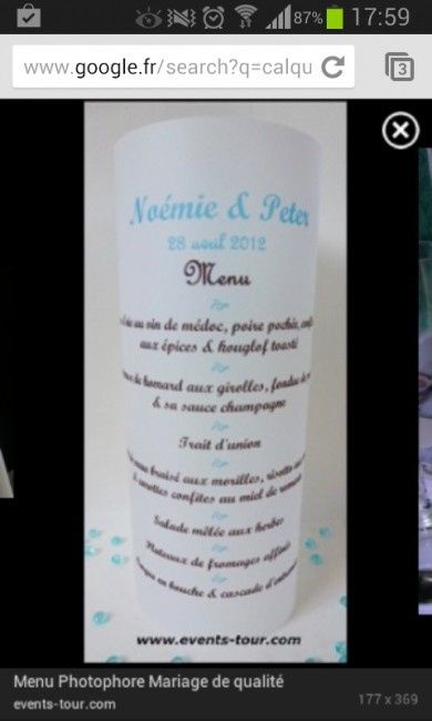 Forme et présentation du menu - 2