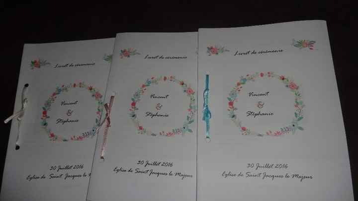 livrets de cérémonie terminés!