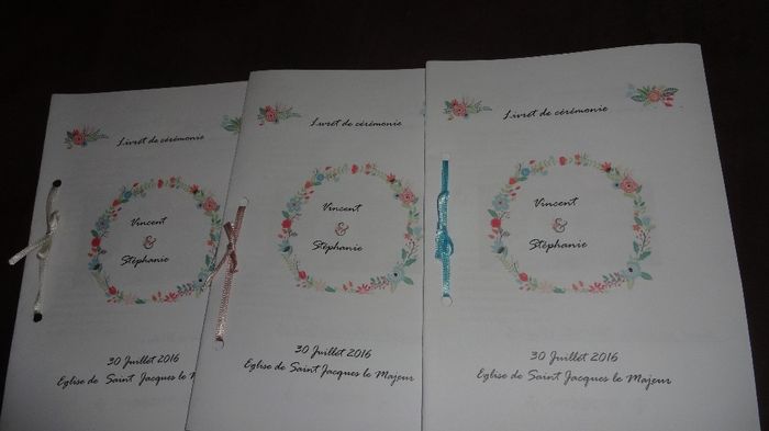 livrets de cérémonie terminés!