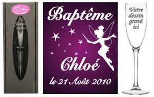 Flûte à champagne gravée 