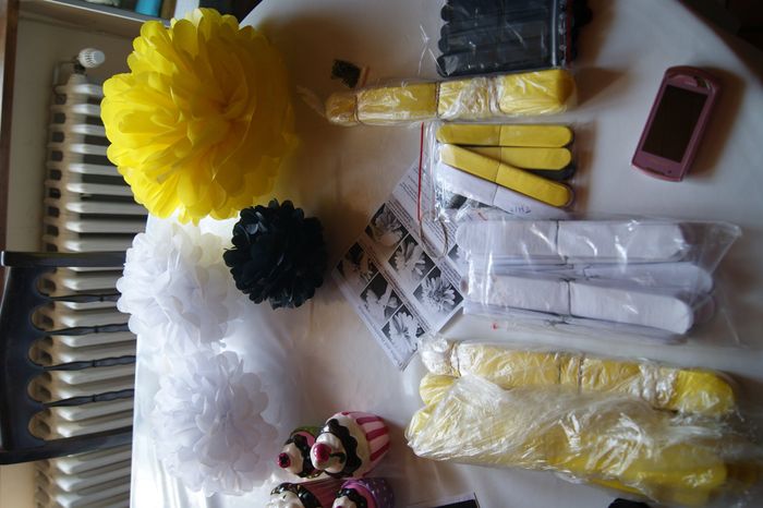 Mes pompoms au couleur du mariage!!