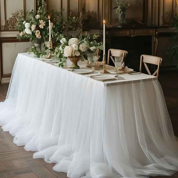 Tulle drapé table d'honneur - 1