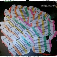 Menu pour les tables