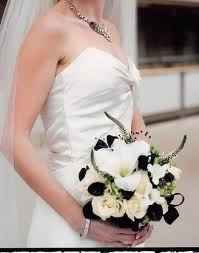 Bouquet de mariée noir et blanc