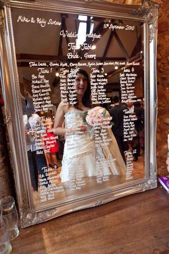 Plan de table miroir.