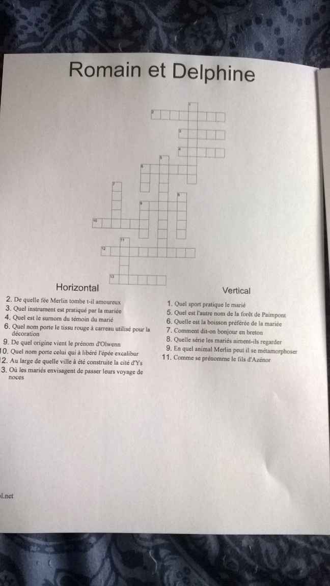 mots croisés personnalisés