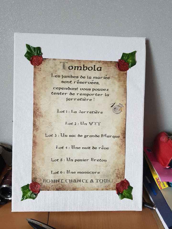 Panneau tombola des mariés 