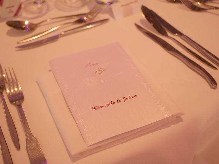 La carte du menu de votre mariage sur chaque table ? 3