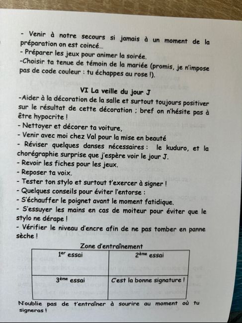 Tâches témoins jour j - 2