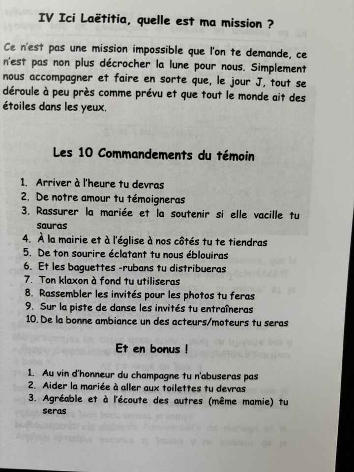 Tâches témoins jour j - 1